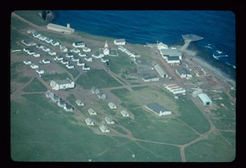 Photo of aerial photograph of St. George village by Stenney Gilbertson.