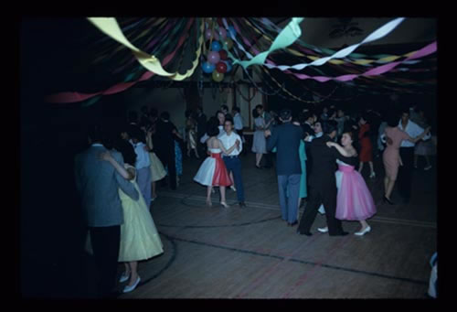 Photo of people dancing at fourth of July Ball in Recreation Hall.