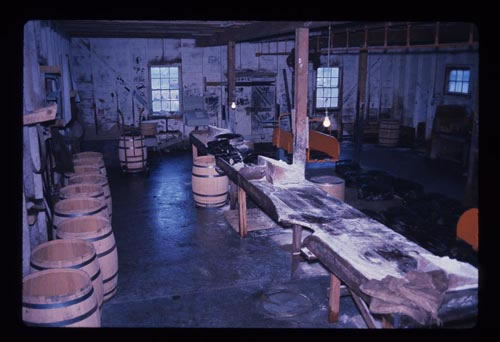 Photo of barrel house interior.