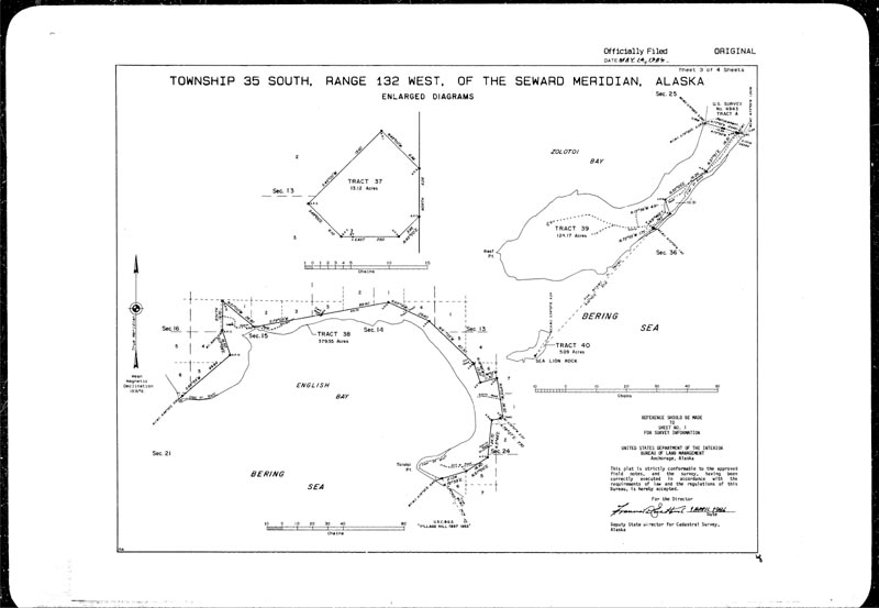 Map of Township 35 South, Range 132 West, of the Seward Meridian, Alaska (sheet 3 of 4).