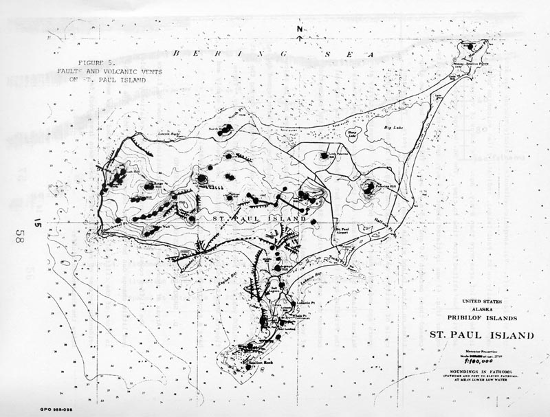 Map of faults and vents on St. Paul Island.