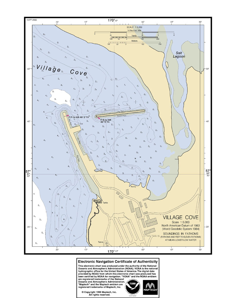Map of Nautical chart of St. Paul Harbor.