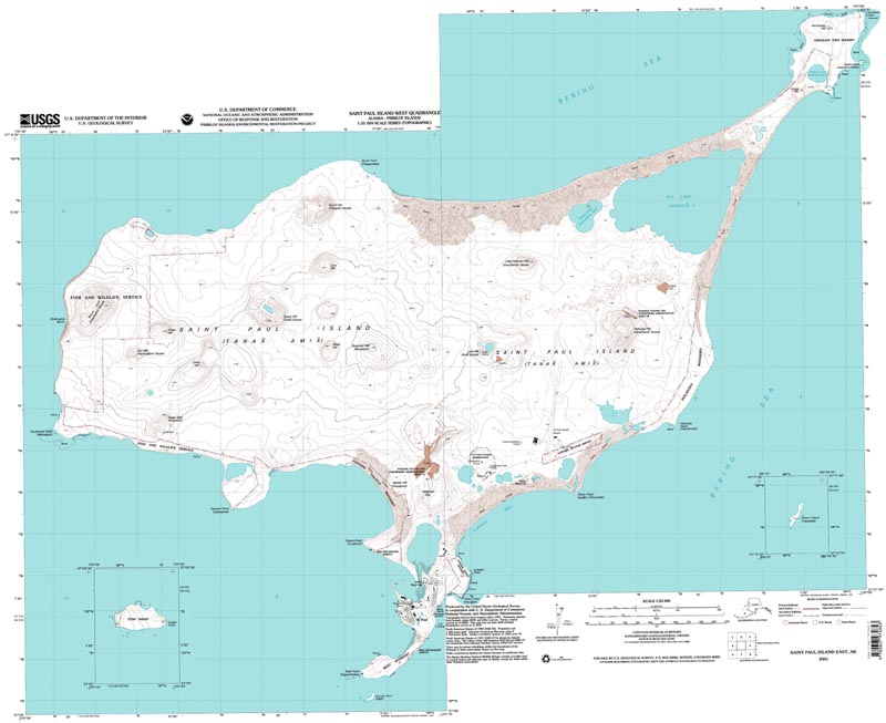 Map of St. Paul Island Topography.