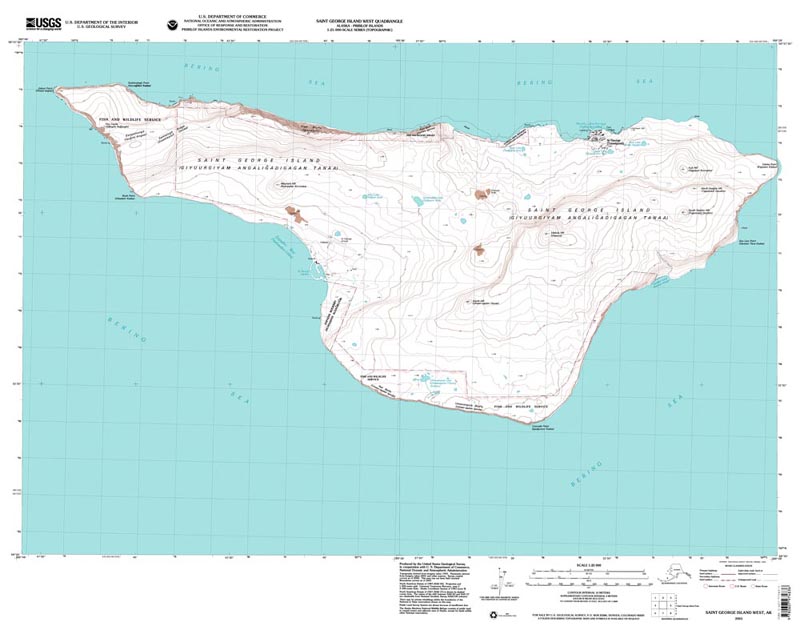 Map of St. George Island Topography.