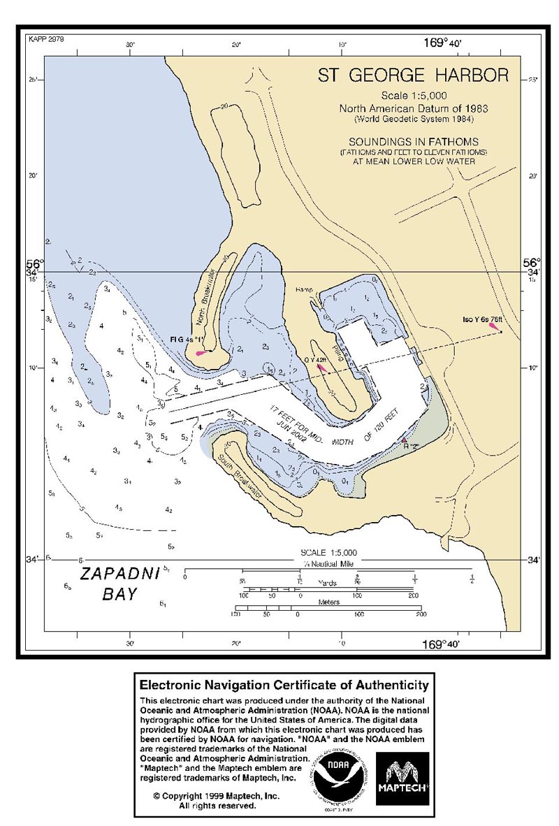 Map of Nautical chart of St. George Harbor.