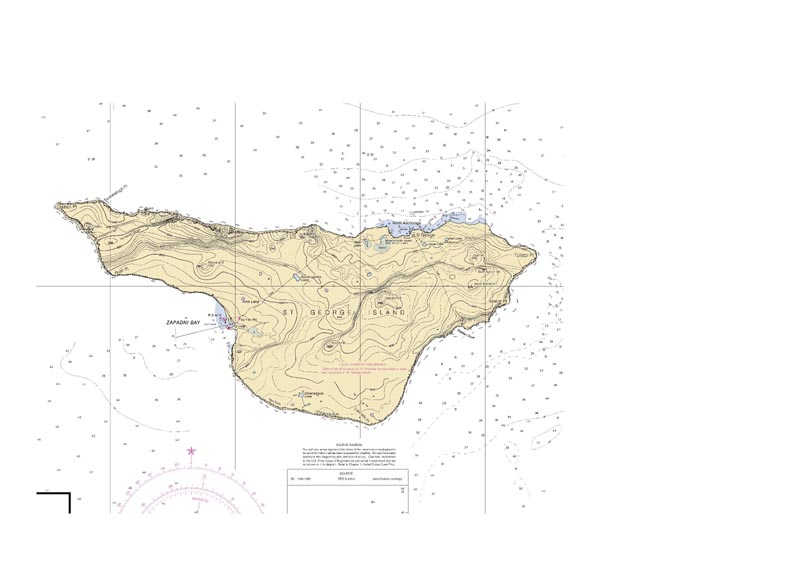 Map of Nautical chart of the area surrounding St. George Island.