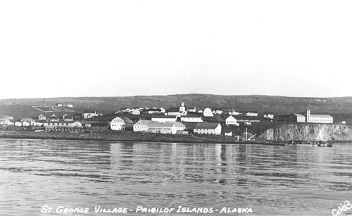 Photo of postcard of St. George Village.