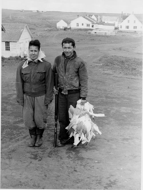 Photo of Mr. and Mrs. Andronik Oustigoff after a bird hunt.