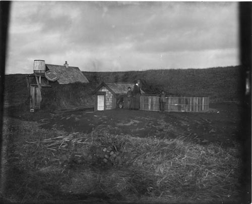 Photo of native sod house.