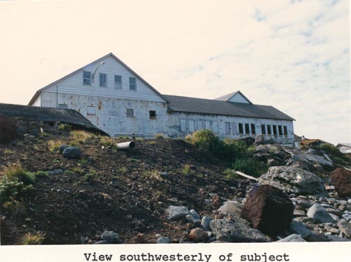 Photo of southwesterly view of the Sealing Plant, prior to building restoration.