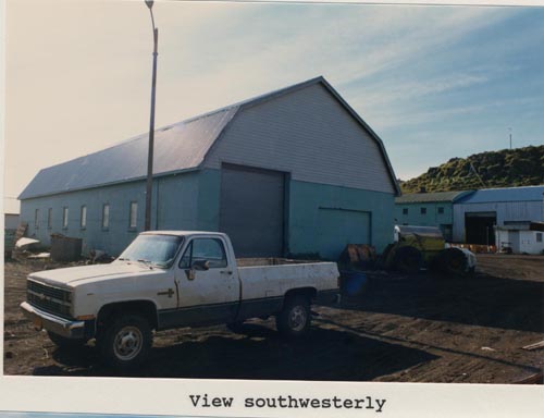 Photo of southwesterly view of the Halibut Processing Plant.