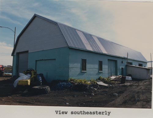 Photo of southeasterly view of the Halibut Processing Plant.