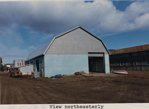 Photo of northeasterly view of the Halibut Processing Plant.