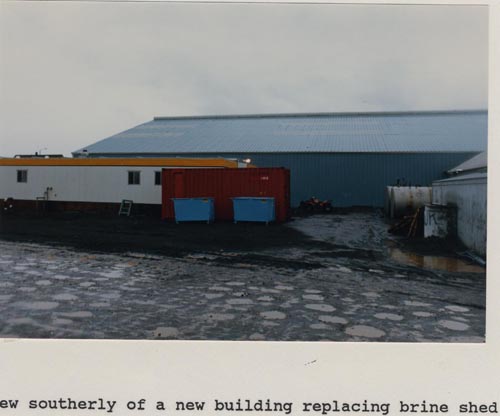 Photo of southerly view of a new building replacing the Brine Shop.