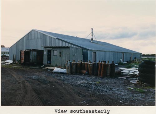 Photo of southeasterly view of the Combine Shop.
