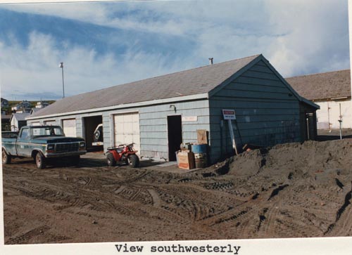 Photo of southwesterly view of the five car garage.