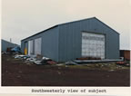 Thumbnail photo of southwesterly view of the Road Maintenance Equipment Storage Building.