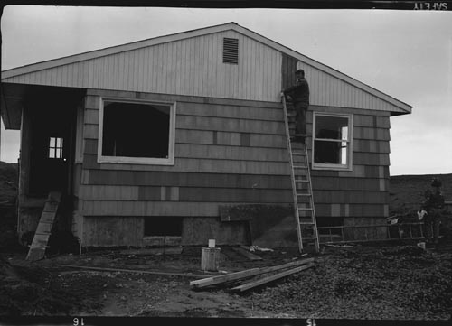 Photo of house under construction.