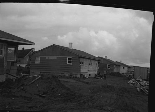 Photo of houses under construction.