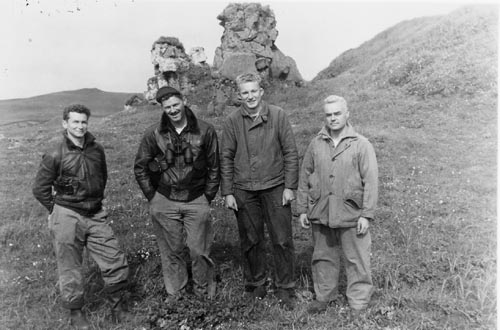 Photo of biologists Scheffer, Shole, Kenyon, and Brown.