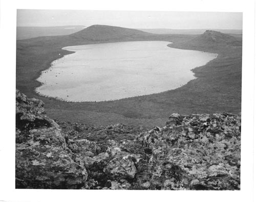 Photo of tundra landscape and lake.