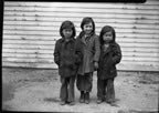 Thumbnail photo of Three Aleut girls; middle girl is Mary Shaishnikoff.