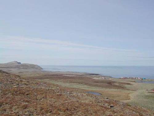 Photo of view of the north coast of St. George Island from the lower flanks of Ulakaia Ridge.