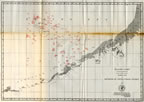 Thumbnail map of sealing chart showing the position and number of seals observed in the Bering Sea and reported by United States Vessels in 1891.