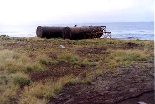 Photo of rusted tanks at the Abandoned City Diesel Tank Disposal Site.