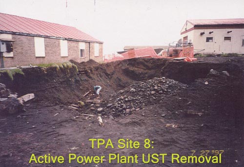 Photo of a large excavation at Active Power Plant UST removal.