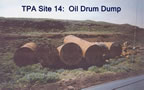 Thumbnail photo of rusted oil drums at Oil Drum Dump.