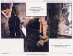 Thumbnail photo group of three photos showing the removal of diesel contaminated soil and 500 -gallon heating fuel UST.