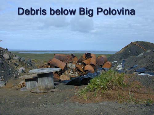 Photo of metal debris pile near the Polovina Hill quarry.