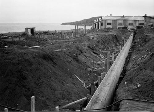 Photo of trench in construction site.